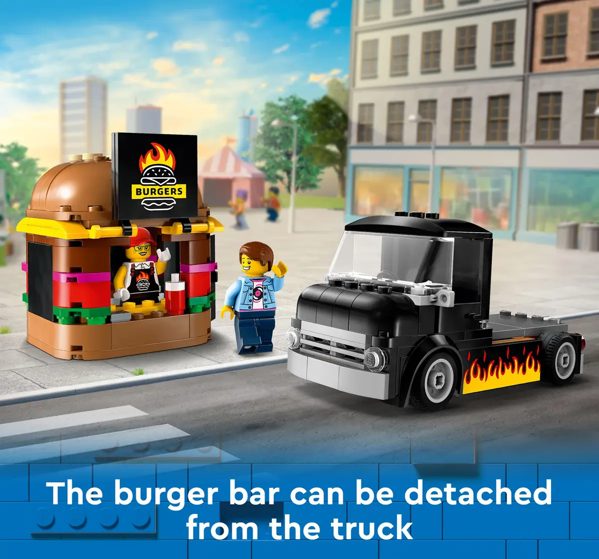 Lego City Burger Truck Toy Building Set 60404 Multicolour For Kids Ages 5Y+ (194 Pieces)