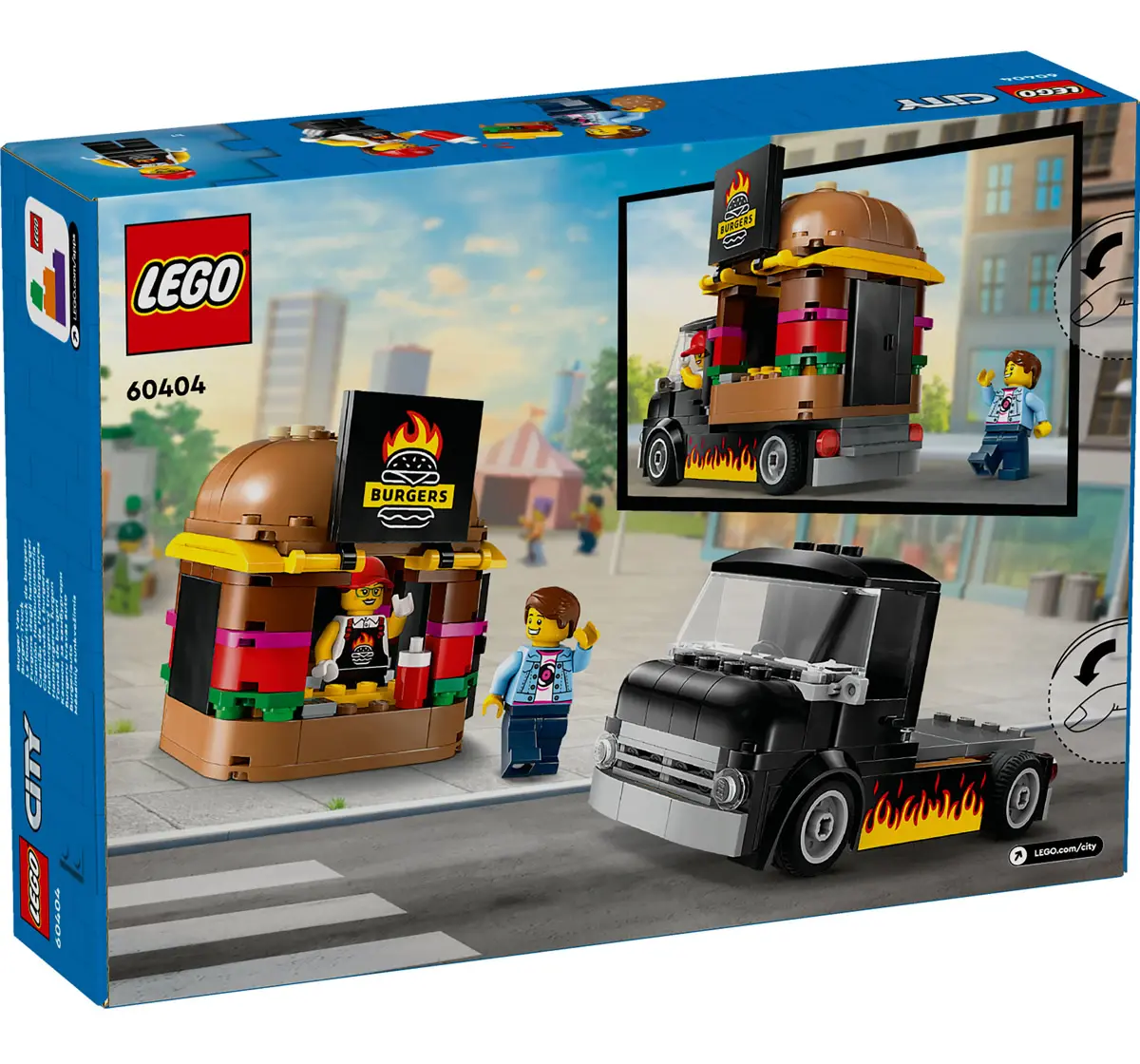 Lego City Burger Truck Toy Building Set 60404 Multicolour For Kids Ages 5Y+ (194 Pieces)