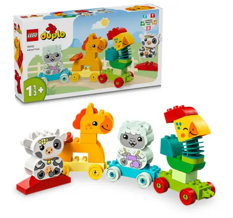 Lego Duplo My First Animal Train Nature Toy 10412 Multicolour For Kids Ages 18M+ (19 Pieces)