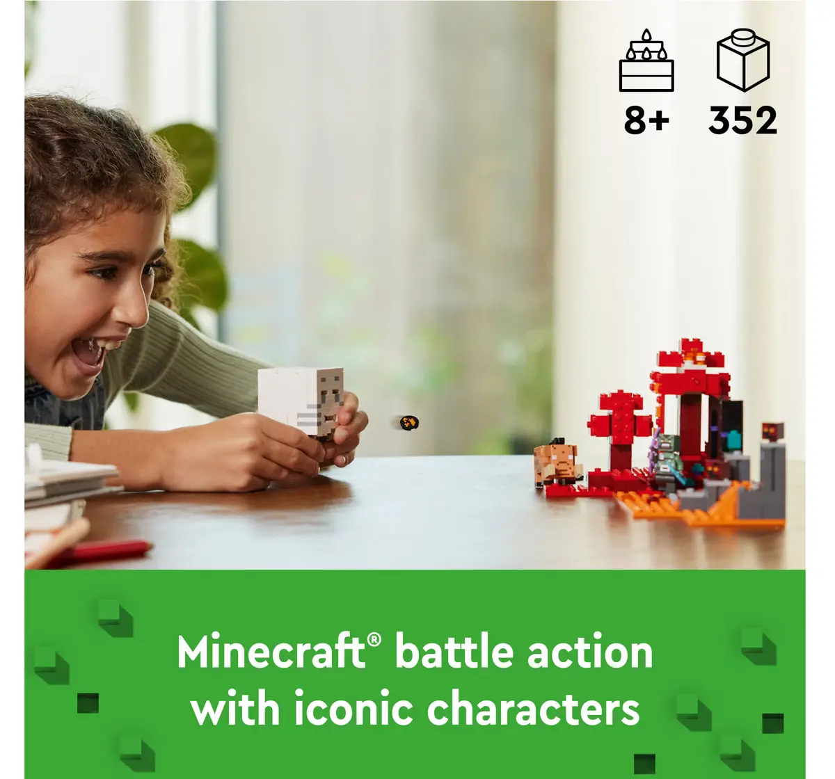 Lego Minecraft The Nether Portal Ambush 21255 Multicolour For Kids Ages 8Y+ (352 Pieces) 