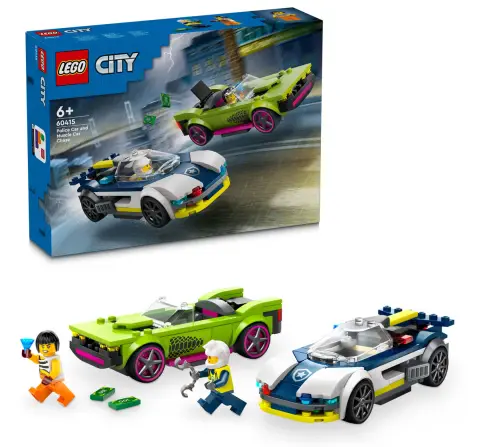 Lego City Police Car And Muscle Car Chase Set 60415 Multicolour For Kids Ages 6Y+ (213 Pieces) 