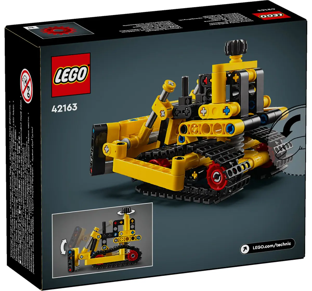 Lego Technic Heavy-Duty Bulldozer Set 42163 Multicolour For Kids Ages 7Y+ (195 Pieces) 