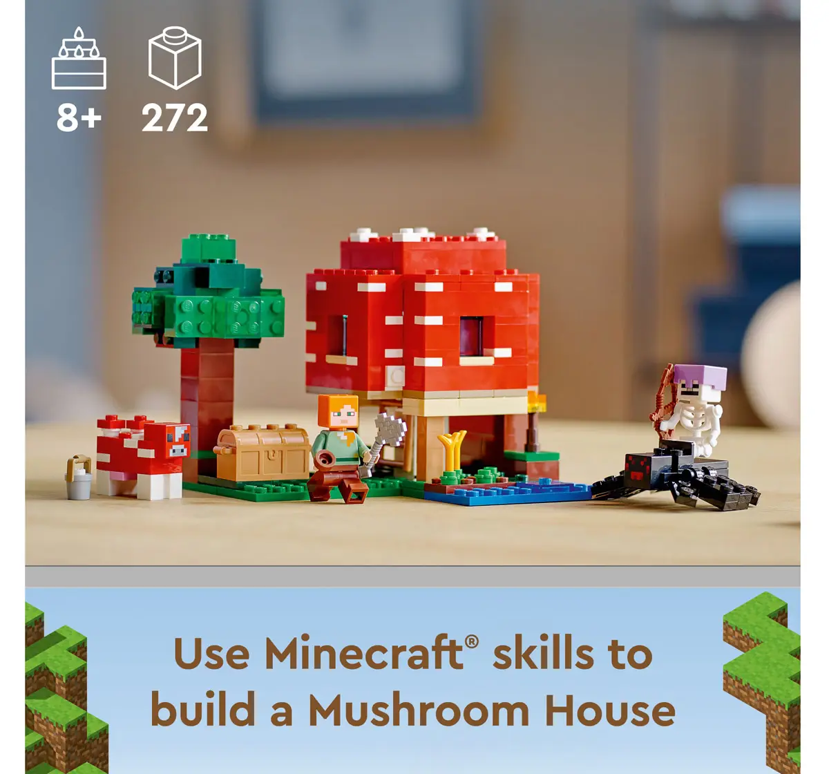 Lego Minecraft The Mushroom House 21179 Building Kit Multicolour For Kids Ages 8Y+ (272 Pieces)