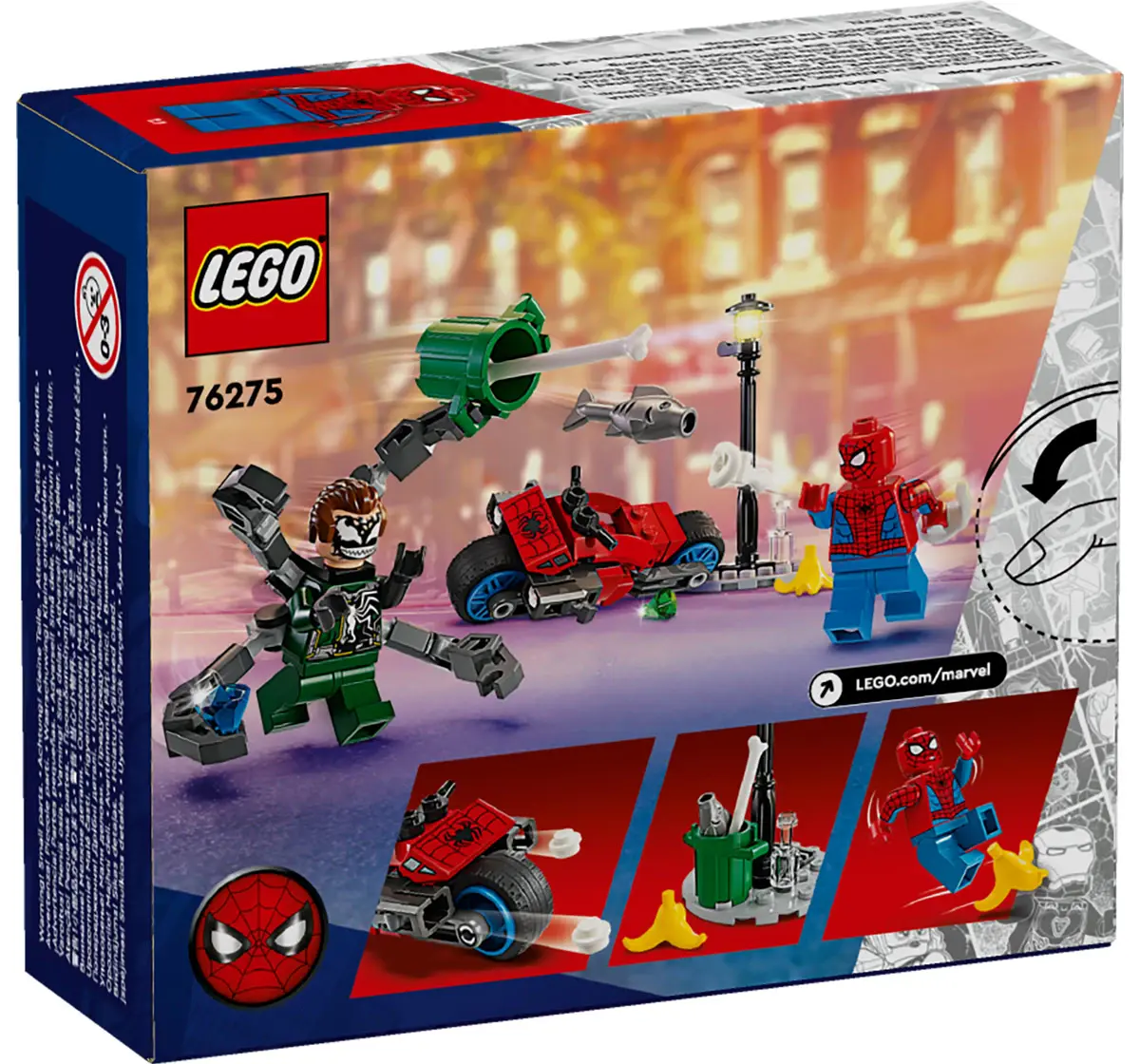 LEGO Marvel Motorcycle Chase: Spider-Man Vs. Doc Ock 76275 Multicolour For Kids Ages 6Y+ (77 Pieces) 