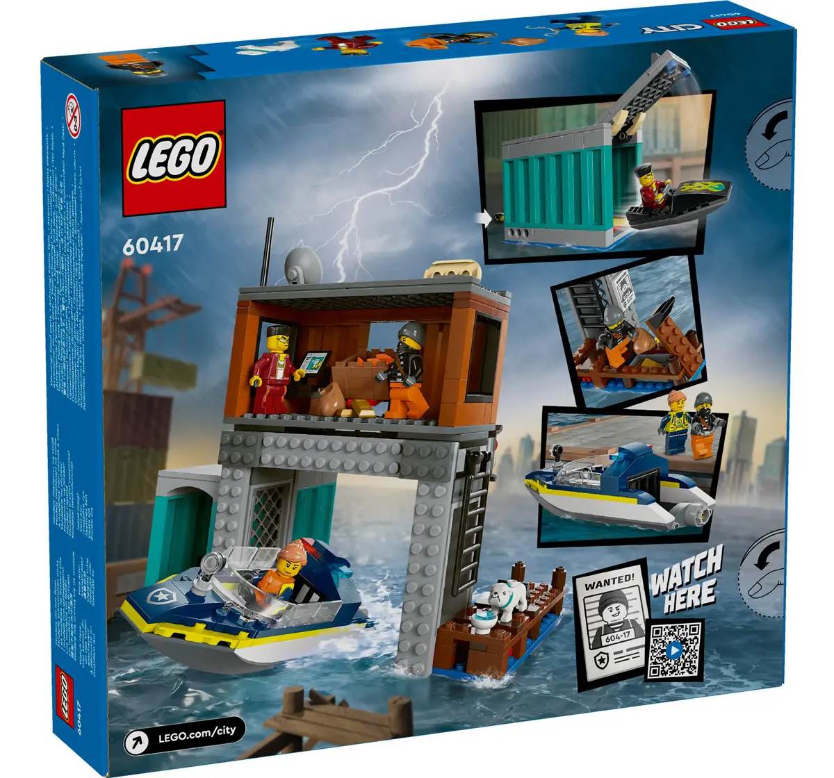 Lego City Police Speedboat And Crooks Hideout 60417 Multicolour For Kids Ages 6Y+ (311 Pieces) 