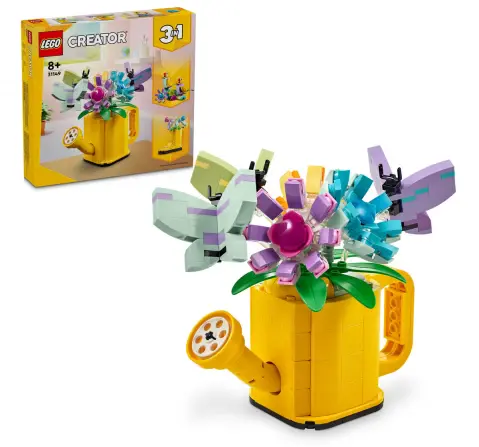 Lego Creator Flowers In Watering Can 3 In 1 Toy 31149 Multicolour For Kids Ages 8Y+ (420 Pieces)