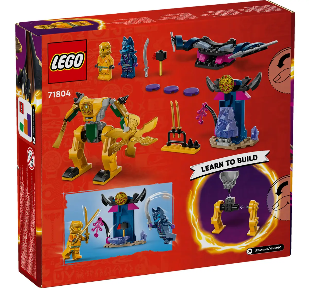 Lego Ninjago ArinS Battle Mech Ninja Toy Set 71804 Multicolour For Kids Ages 4Y+ (104 Pieces) 