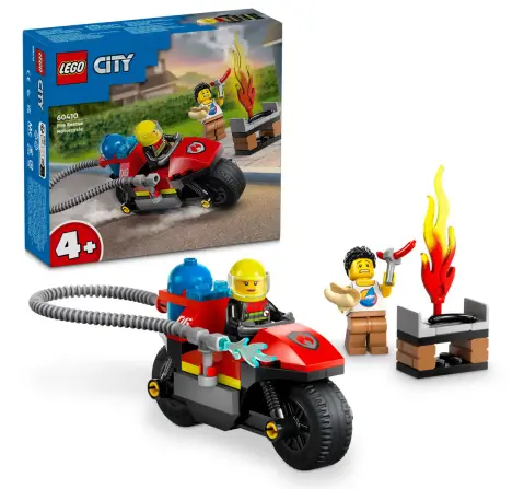 Lego City Fire Rescue Motorcycle Building Set 60410 Multicolour For Kids Ages 4Y+ (57 Pieces) 