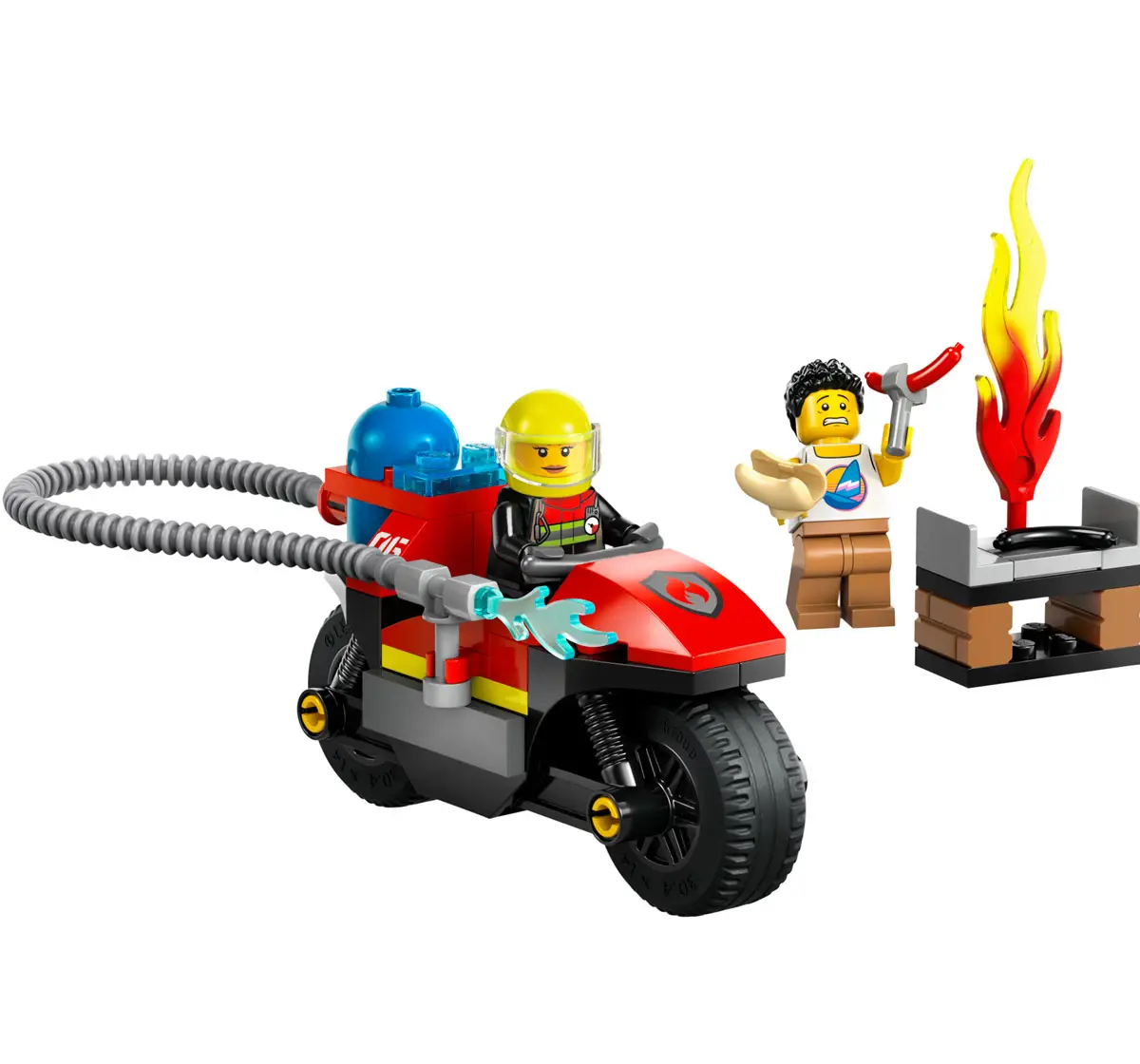 Lego City Fire Rescue Motorcycle Building Set 60410 Multicolour For Kids Ages 4Y+ (57 Pieces) 