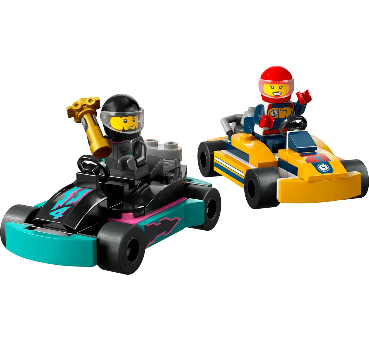 Lego City Go-Karts And Race Drivers Toy Set 60400 Multicolour For Kids Ages 5Y+ (99 Pieces)