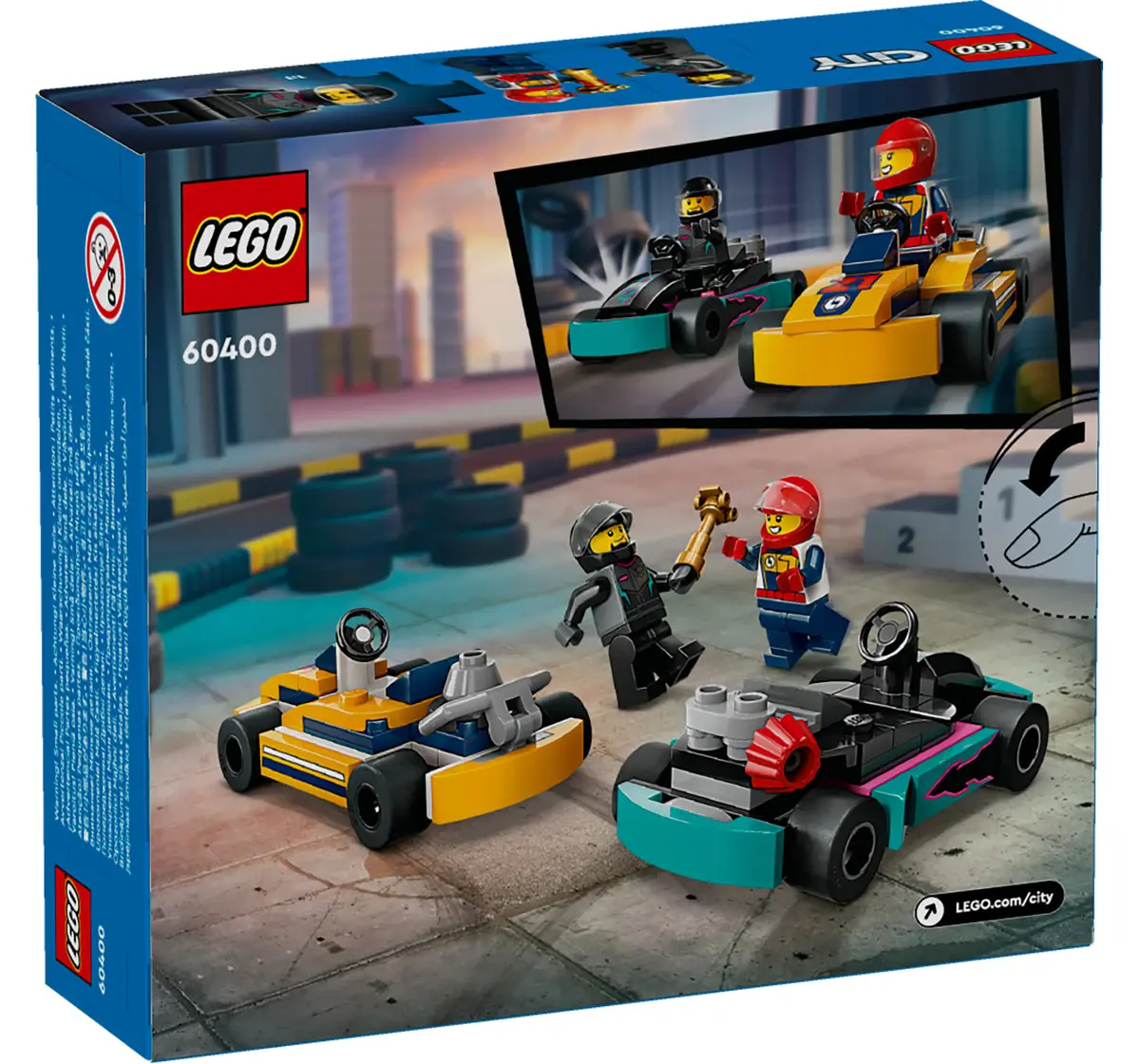 Lego City Go-Karts And Race Drivers Toy Set 60400 Multicolour For Kids Ages 5Y+ (99 Pieces)