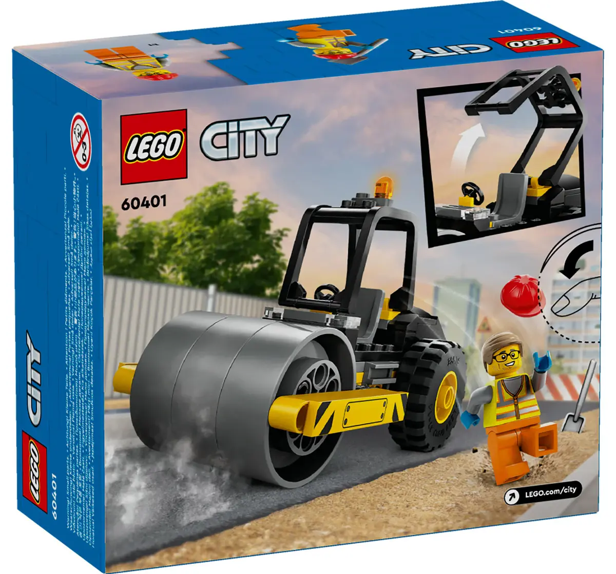 Lego City Construction Steamroller Toy 60401 Multicolour For Kids Ages 5Y+ (78 Pieces)