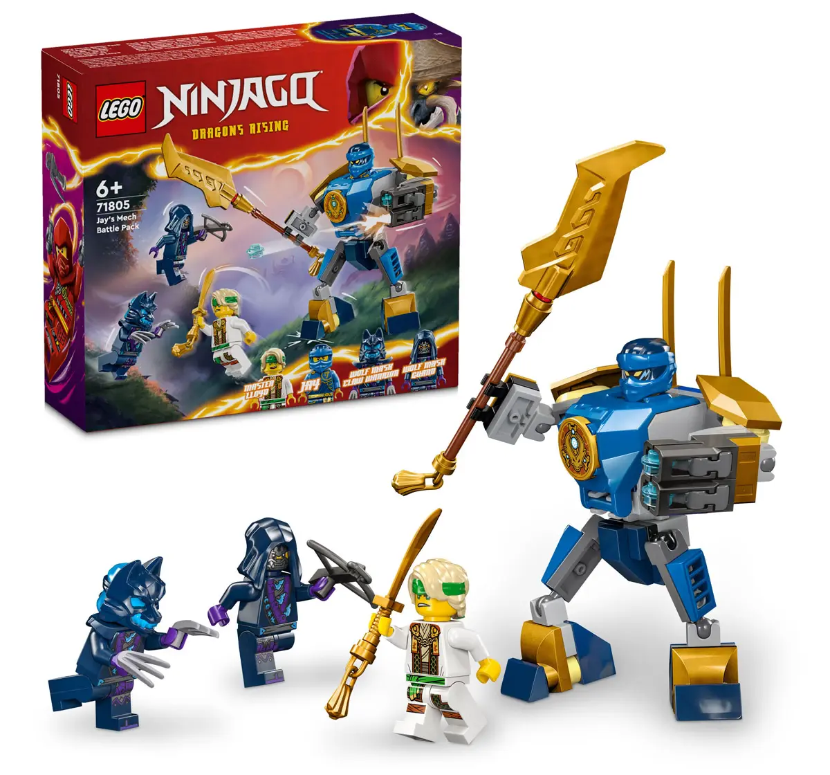 Lego Ninjago JayS Mech Battle Pack Ninja Toy 71805 Multicolour For Kids Ages 6Y+ (78 Pieces) 