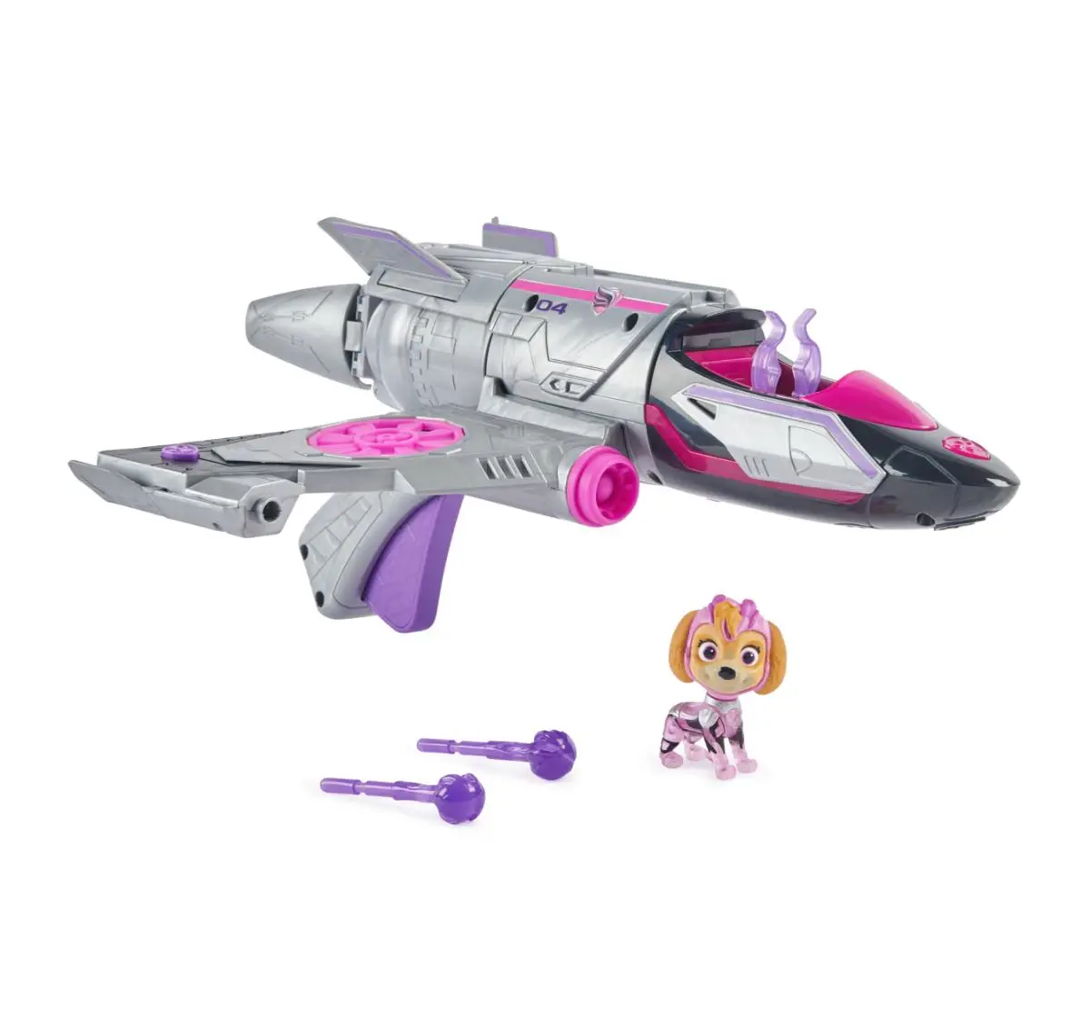 Paw Patrol The Mighty Movie, Transforming Rescue Jet with Skye Mighty Pups Action Figure, 3Y+