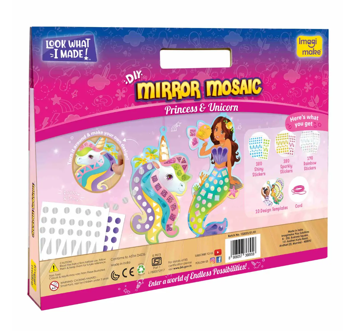 Imagimake Mirror Mossaic - Princess & Unicorn, 3Y+