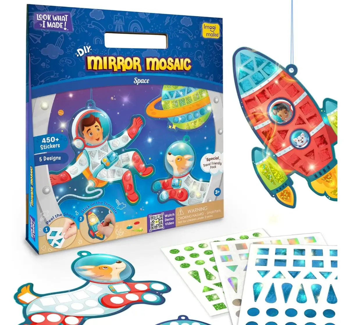 Imagimake Mirror Mosaic Space DIY Craft Kit, 3Y+