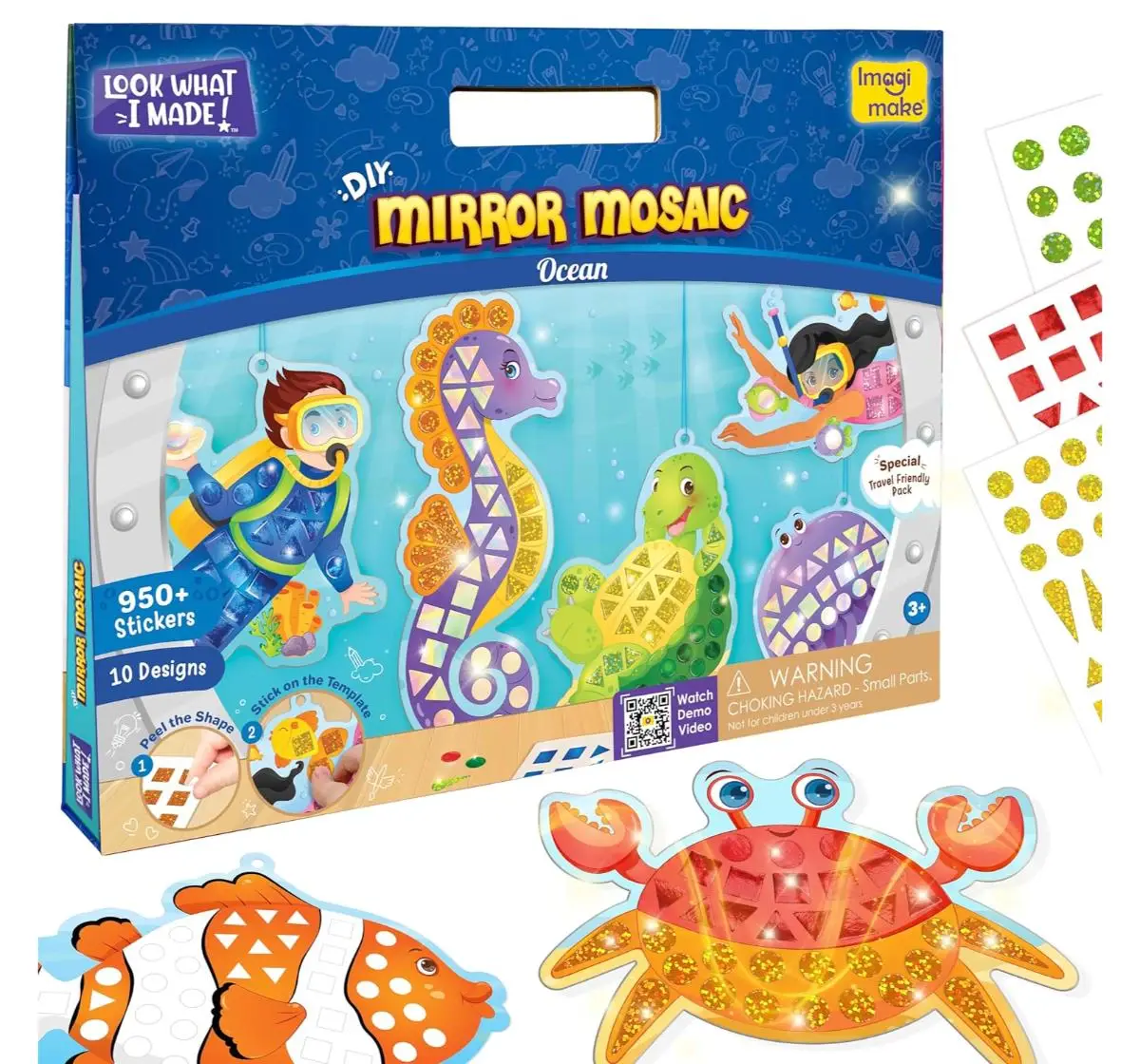 Imagimake Mirror Mossaic Ocean DIY Craft Kit, 3Y+