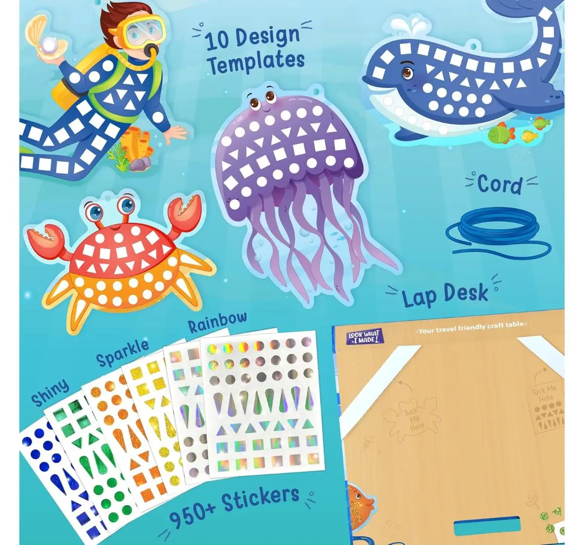 Imagimake Mirror Mossaic Ocean DIY Craft Kit, 3Y+