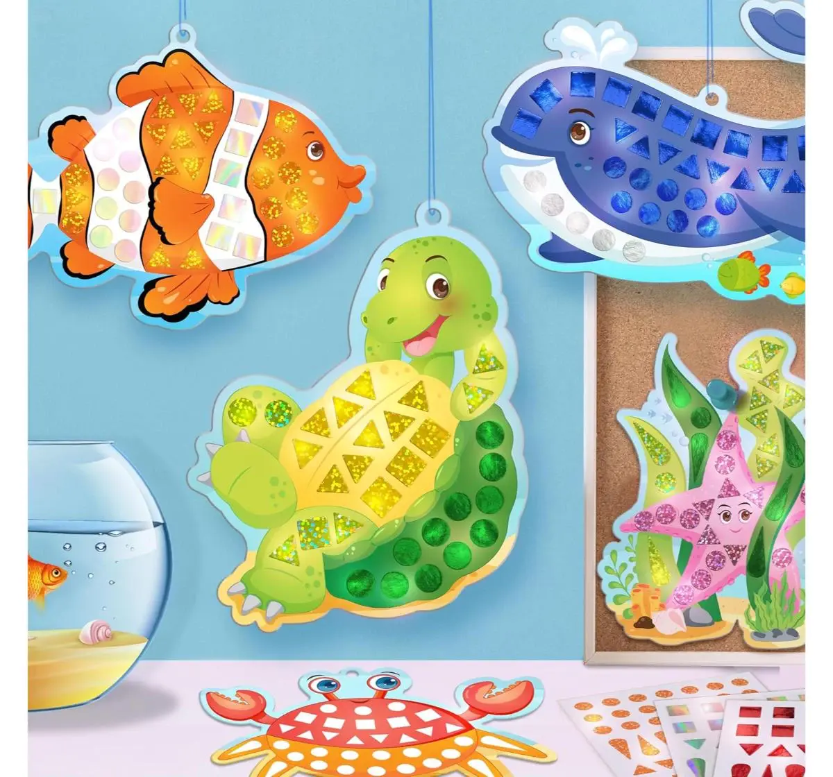 Imagimake Mirror Mossaic Ocean DIY Craft Kit, 3Y+