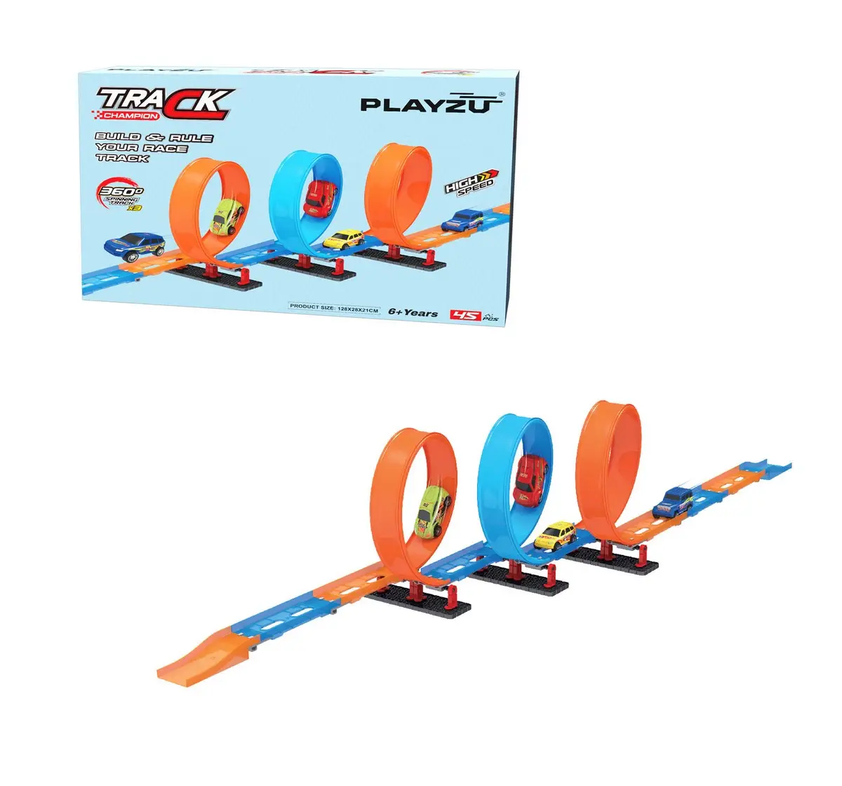 Playzu Pull Back Track Set Assorted, 6Y+