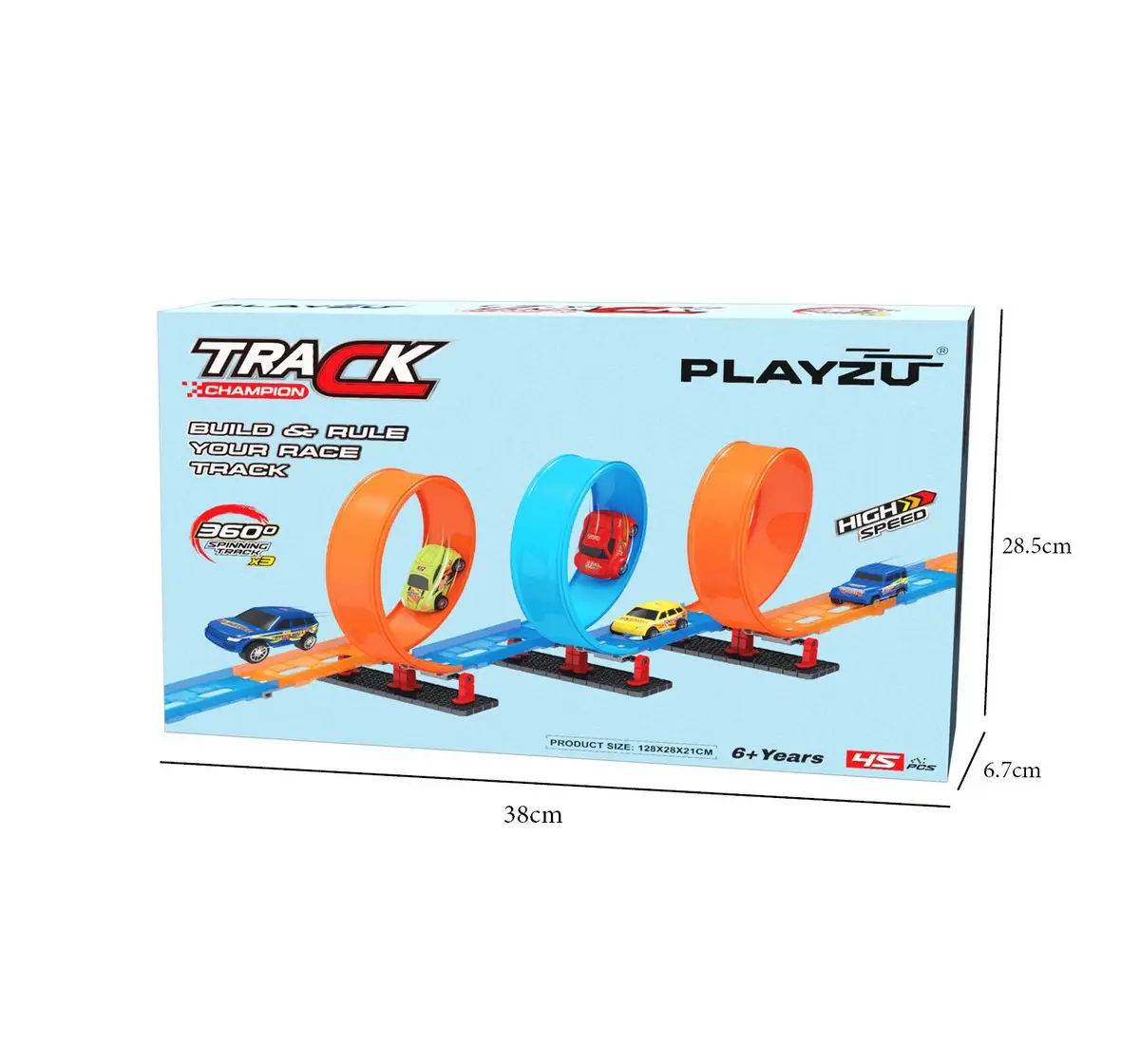 Playzu Pull Back Track Set Assorted, 6Y+