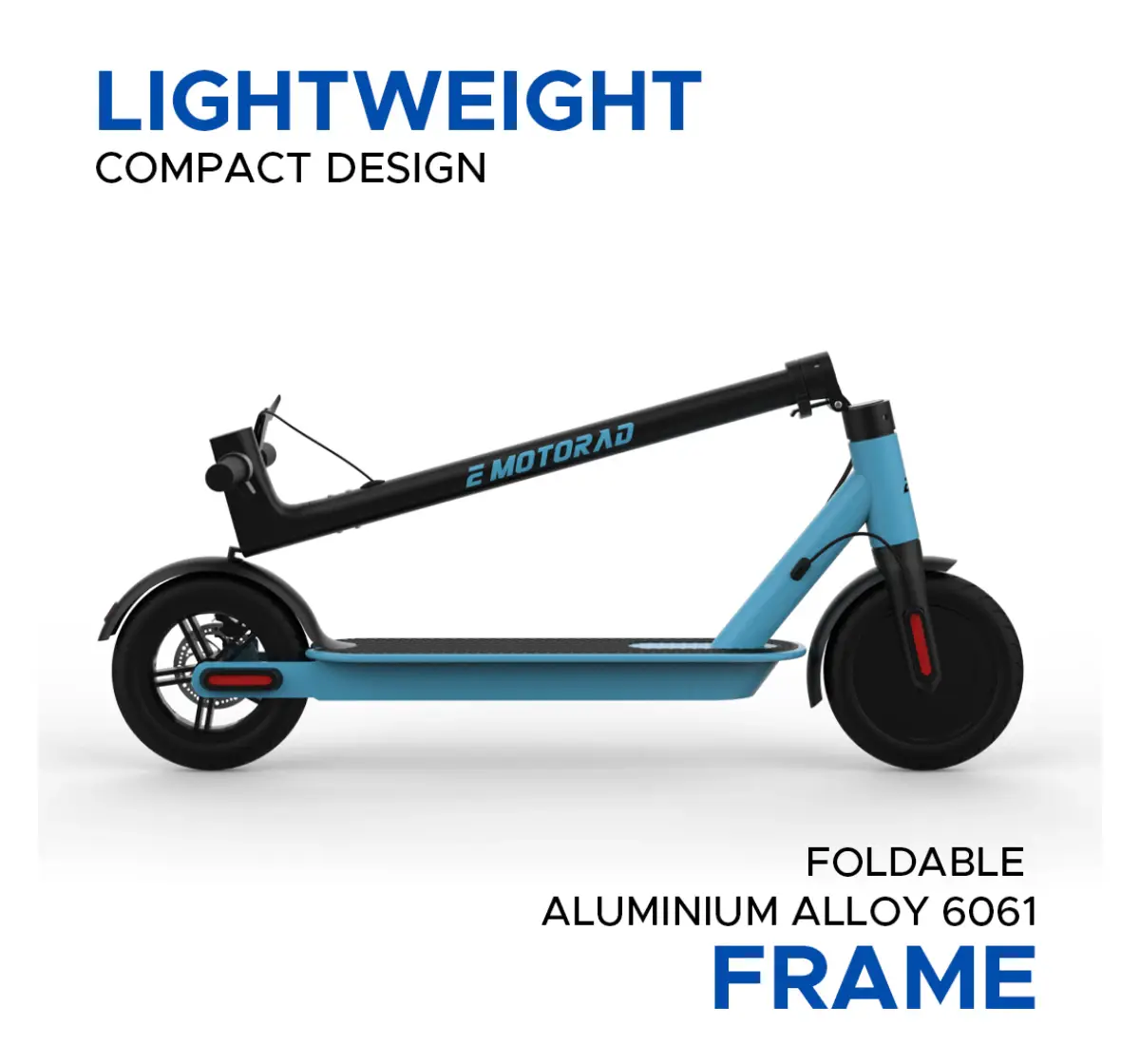 Emotorad Lil E Electric Kick Scooter Foldable Aluminium Alloy Frame, 7.8Ah Battery, 250W Front Hub Motor, Easy Acceleration With Upto 25 Km Range, Blue, 12Y+