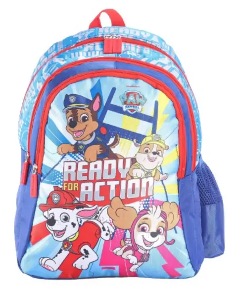 Striders 16 inches Paw Patrol-Inspired School Bag for Little Rescuers Paws and Adventures Multicolour For Kids Ages 6Y+