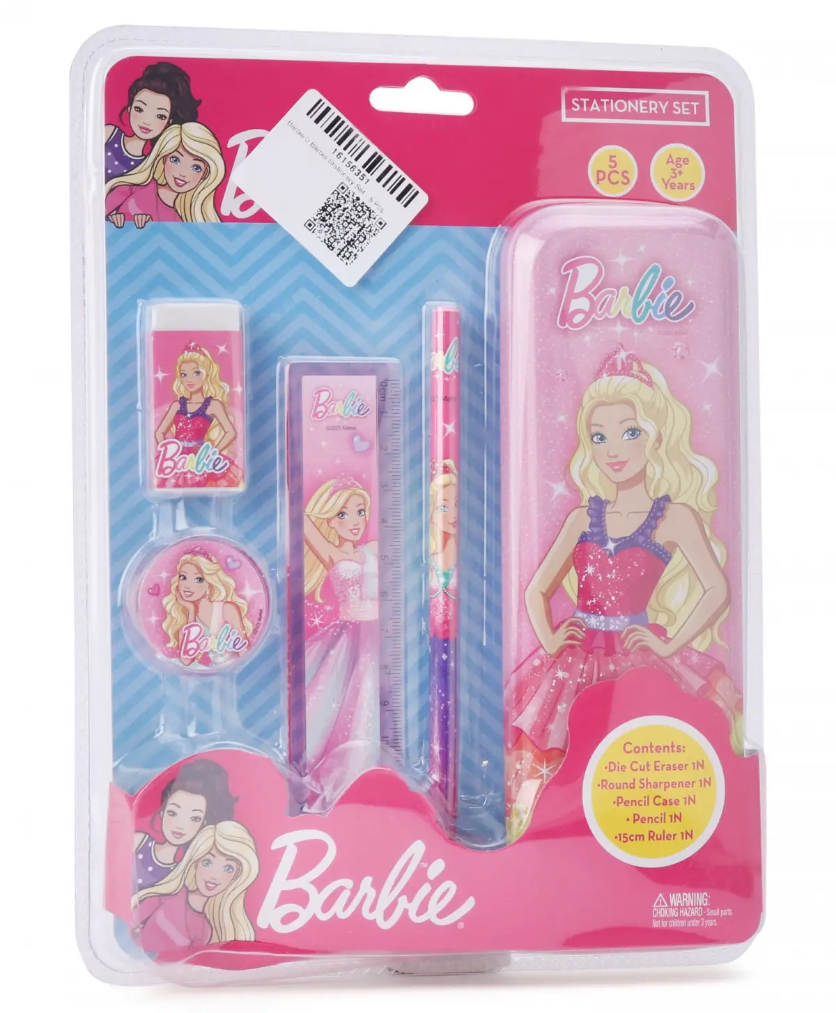 Striders Barbie Stationery Set (5Pcs) With Barbie Theme, 3Y+, Multicolour