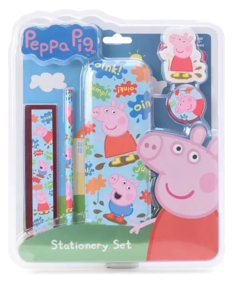 Striders Peppa Pig Stationery Set (5Pcs) With Peppa Pig Theme, 3Y+, Multicolour