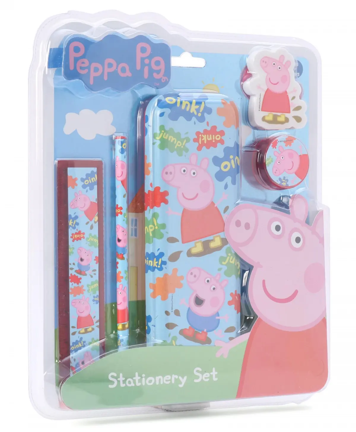 Striders Peppa Pig Stationery Set (5Pcs) With Peppa Pig Theme, 3Y+, Multicolour