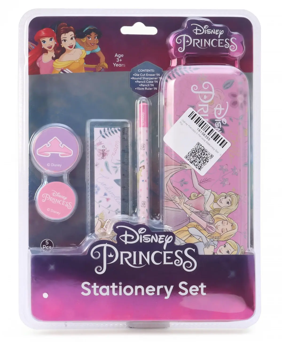 Striders Princess Stationery Set (5Pcs) With Princess Theme, 3Y+, Multicolour