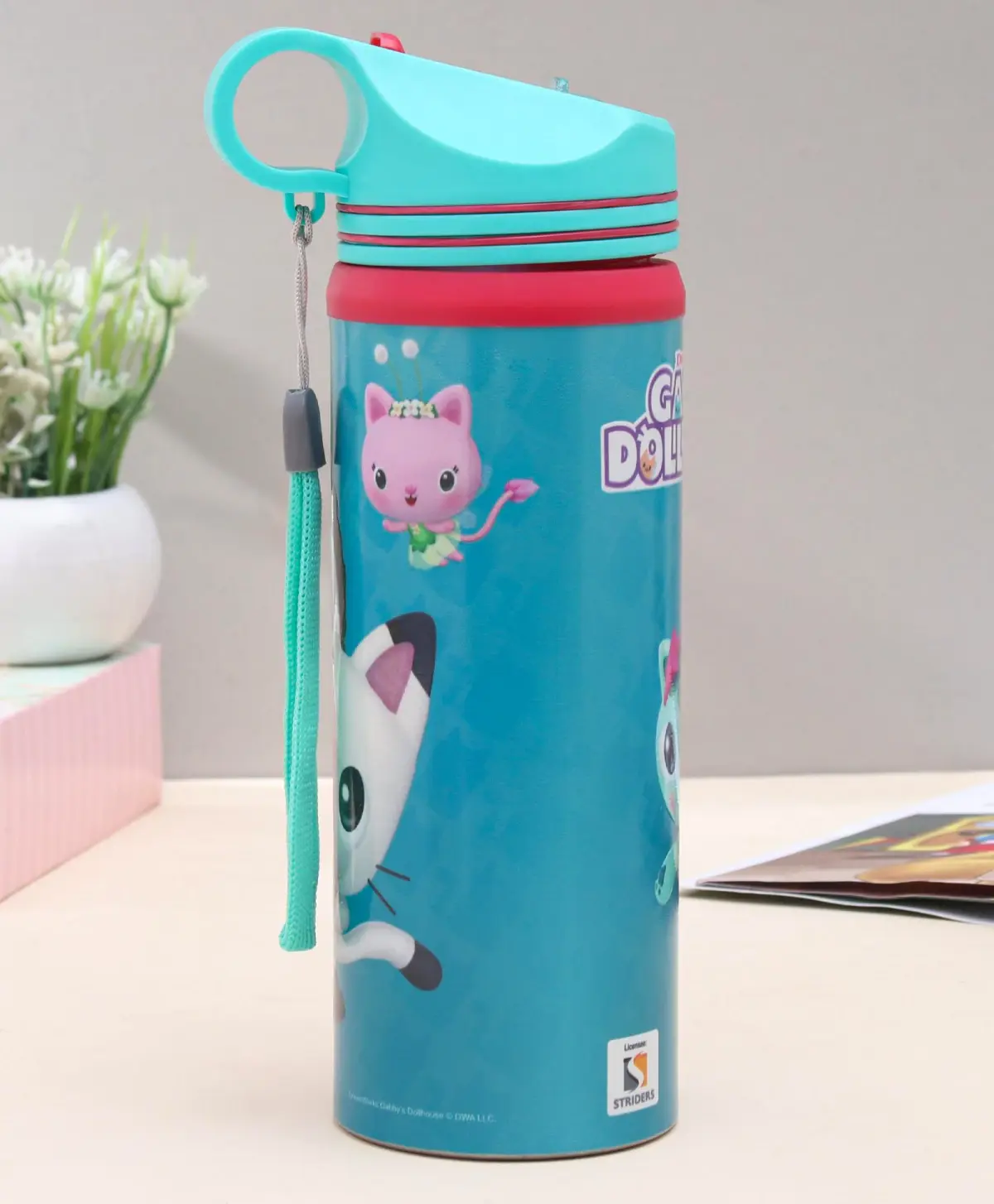 Striders Gabby's 500ml Kids Water Bottle Fun and Functional Hydration, 3Y+, Multicolour 