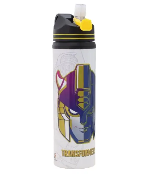 Striders Transformers Water Bottle 500ml BPA-Free, Leakproof, 3Y+, Multicolour