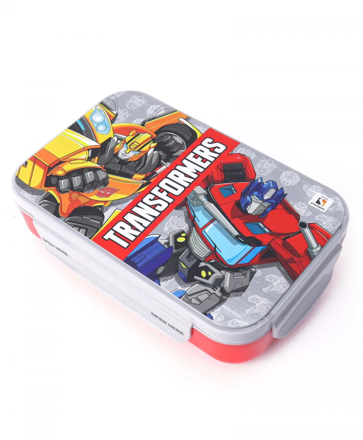 Striders Transformers Lunch Box with Dual Compartments, 3Y+, Multicolour