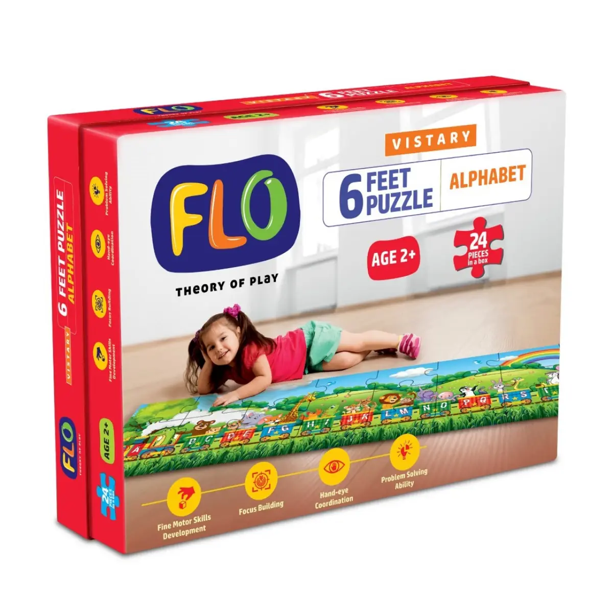 Flo 6 Feet Puzzle Alphabet Floor Puzzle for kids, Multicolour, 2Y+