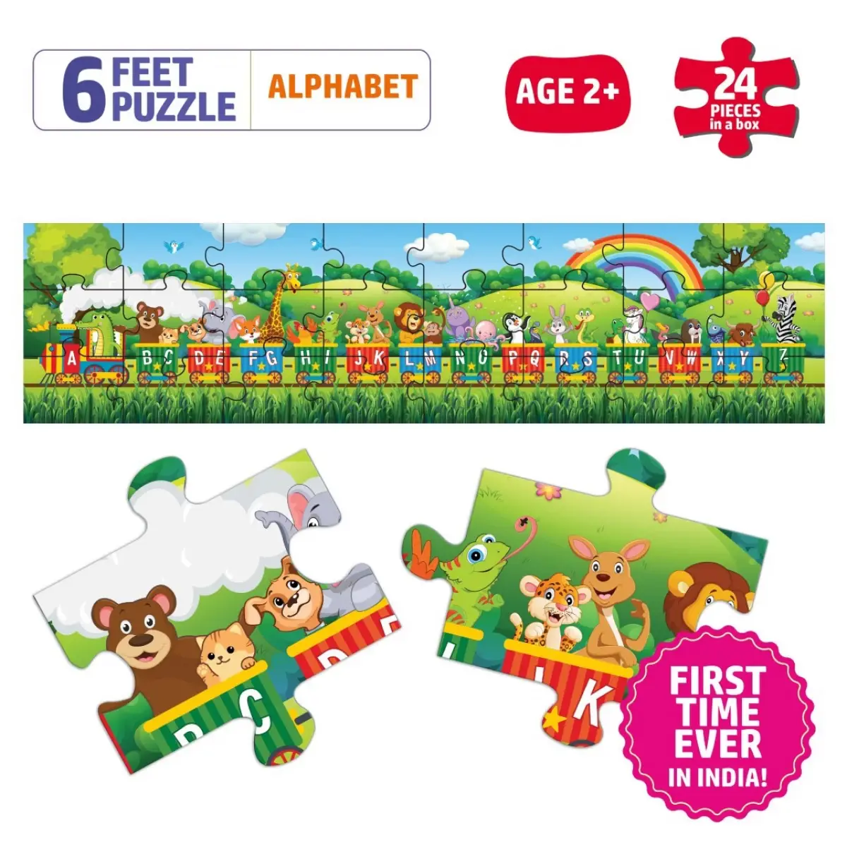 Flo 6 Feet Puzzle Alphabet Floor Puzzle for kids, Multicolour, 2Y+