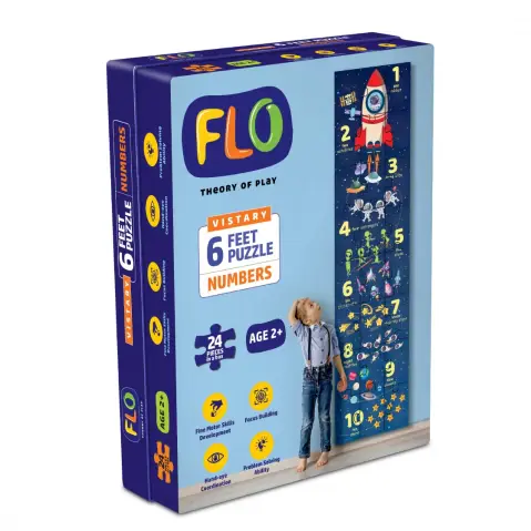 Flo 6 Feet Puzzle Numbers Floor Puzzle for kids, Multicolour, 2Y+