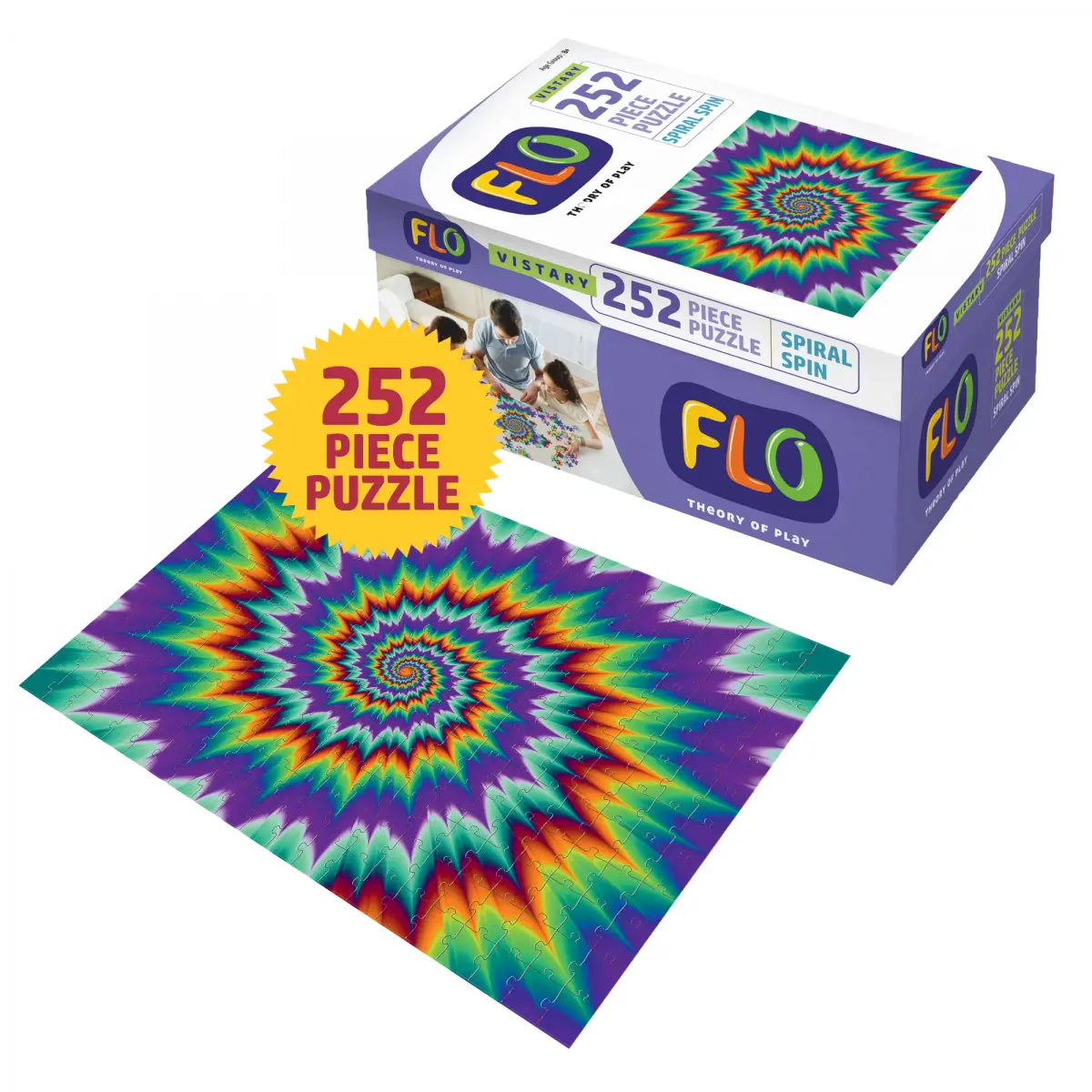 Flo 252 Puzzle Spiral Spin Jigsaw Puzzle for kids, Multicolour, 8Y+