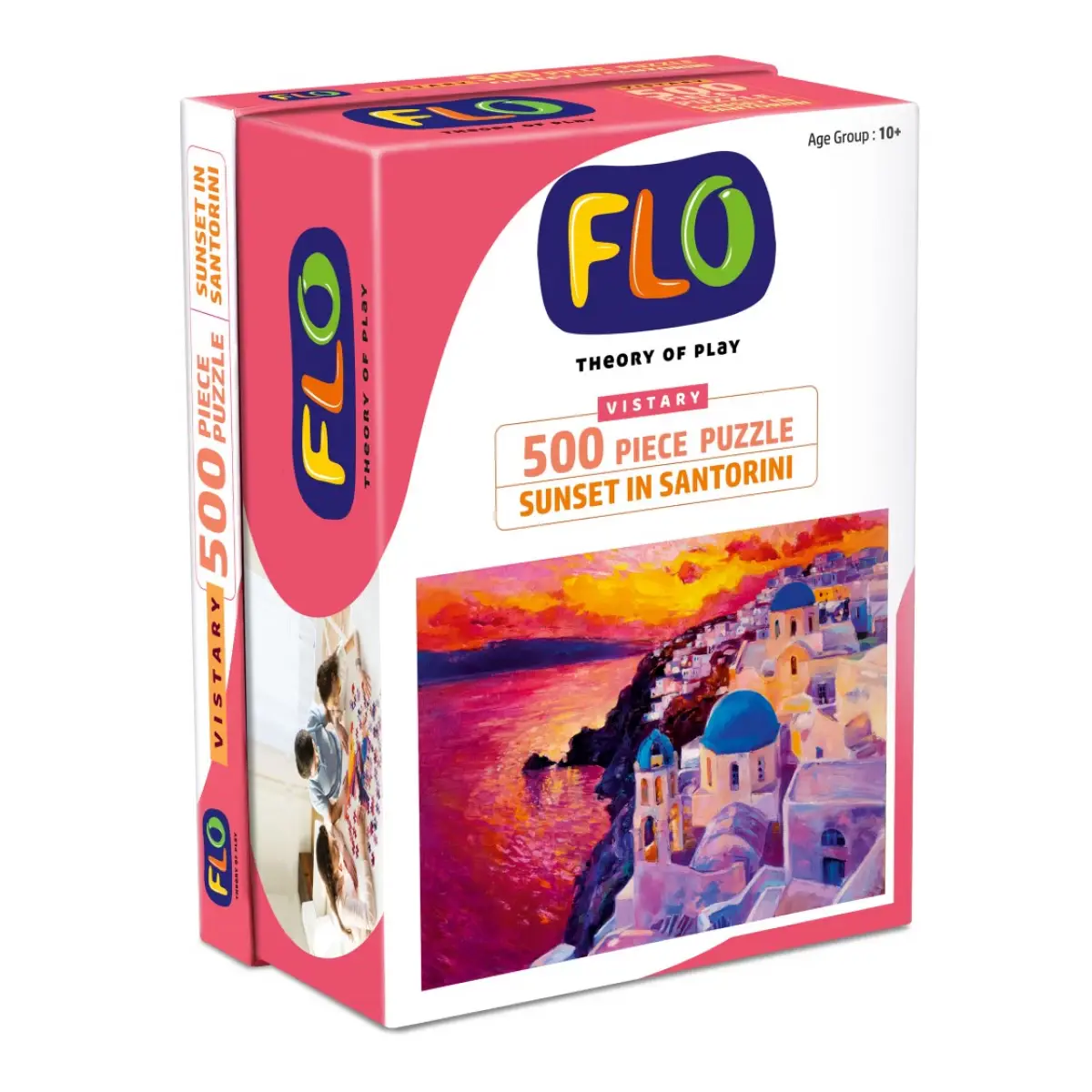 Flo 500 Puzzle Sunset In Santorini Jigsaw Puzzle for kids, Multicolour, 10Y+