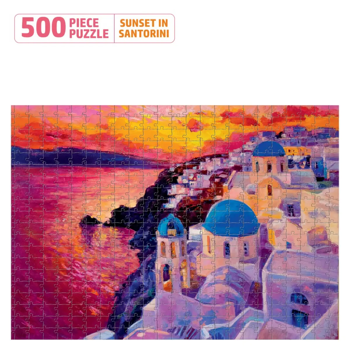 Flo 500 Puzzle Sunset In Santorini Jigsaw Puzzle for kids, Multicolour, 10Y+