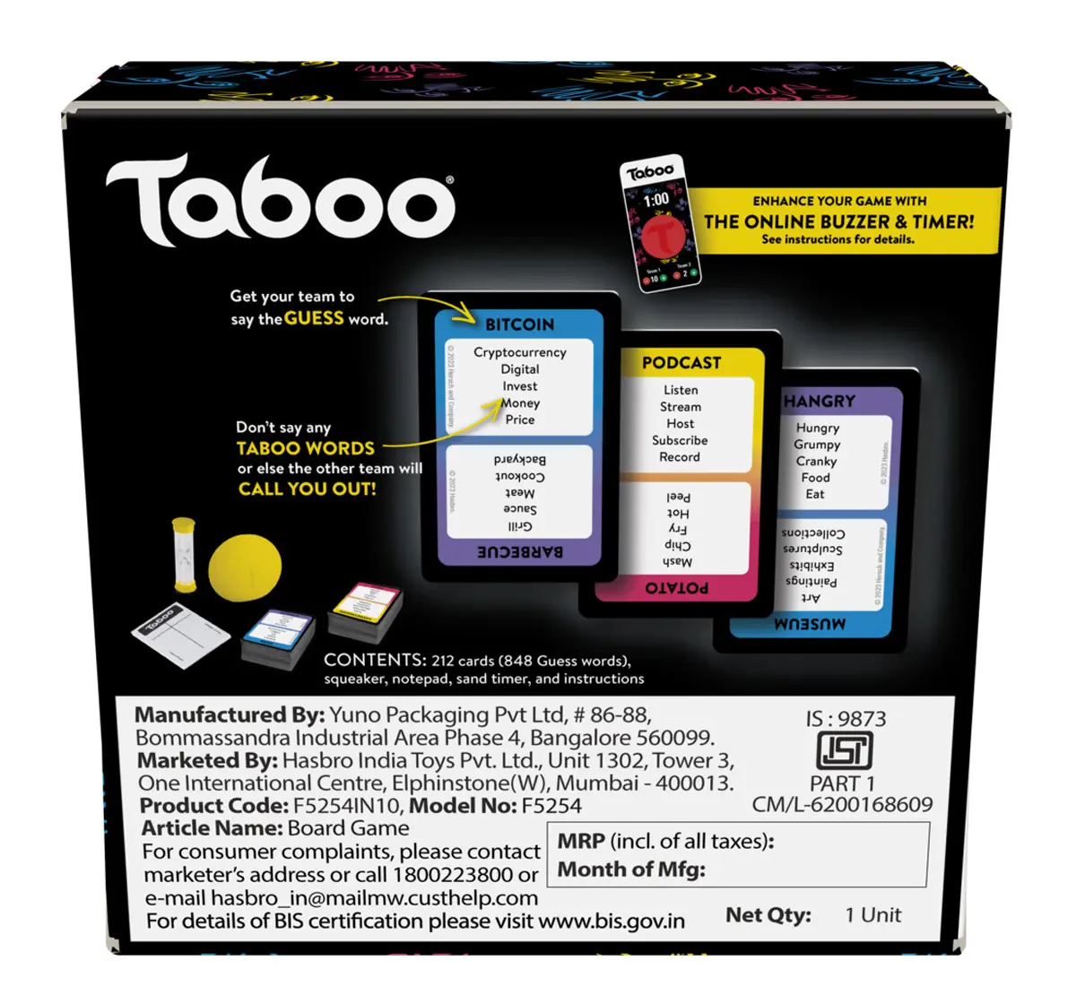 Hasbro Gaming Taboo Board Game, Word Guessing Party Games, 13Y+, 4+ Players