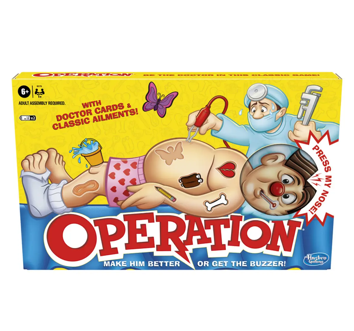 Hasbro Gaming Classic Operation Game, Electronic Board Game with Cards, 6Y+