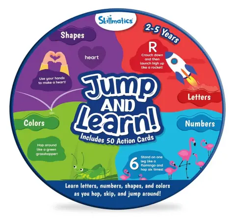 Skillmatics Flash Cards for Toddlers - Jump & Learn Letters, Numbers, Shapes & Colours, Preschool Learning for 2Y+