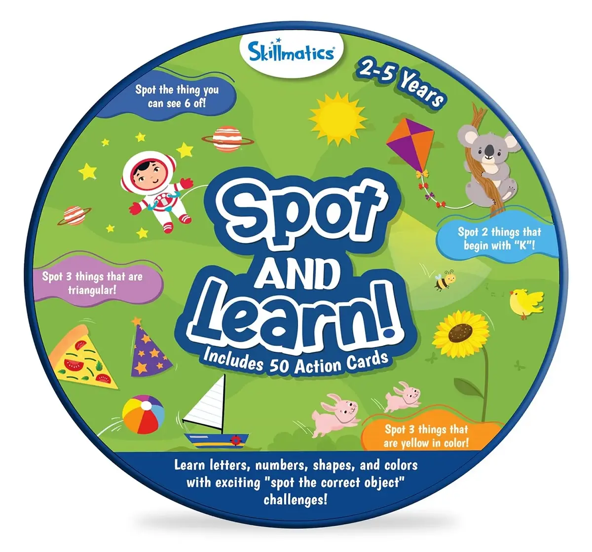 Skillmatics Flash Cards for Toddlers - Spot & Learn Letters, Numbers, Shapes & Colours, Preschool Learning for 2Y+