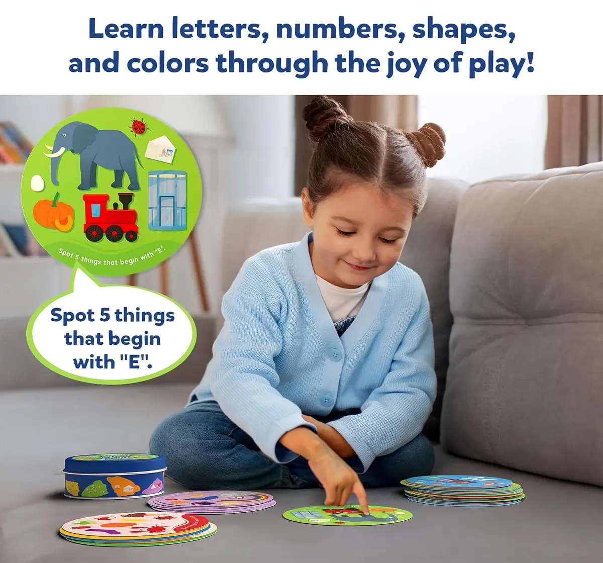 Skillmatics Flash Cards for Toddlers - Spot & Learn Letters, Numbers, Shapes & Colours, Preschool Learning for 2Y+