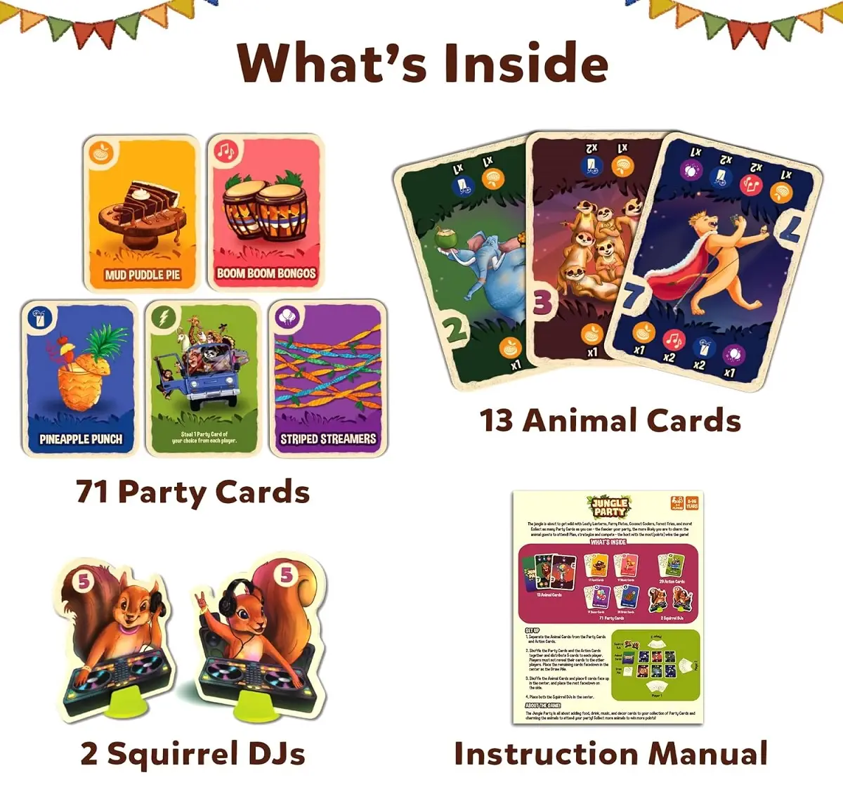 Skillmatics Jungle Party Fun Family Card Game of Strategy & Luck, Party Game for 7Y+