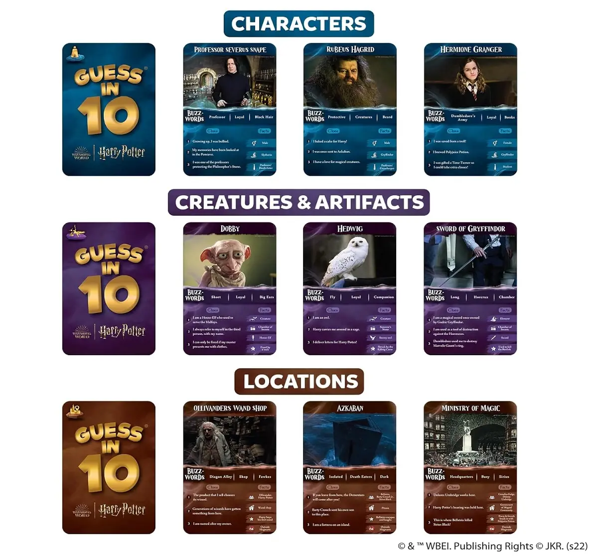 Skillmatics Guess in 10 Harry Potter Game, Card Games for 8Y+