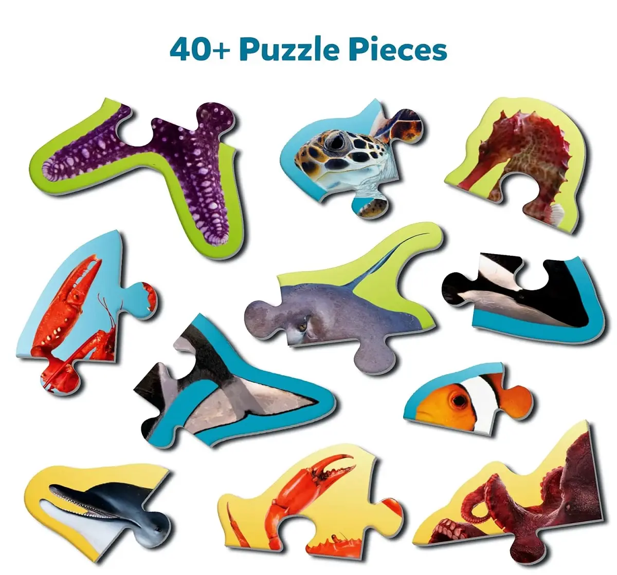 Skillmatics Step By Step Puzzle - 41 Piece Underwater Animal Jigsaw & Toddler Puzzles, 3Y+