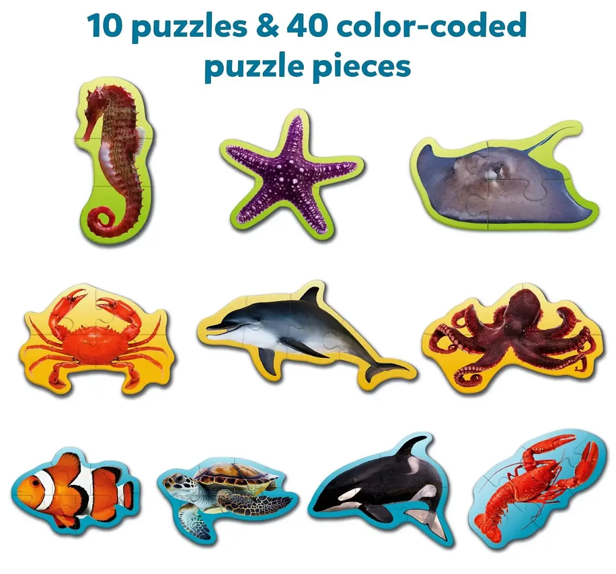 Skillmatics Step By Step Puzzle - 41 Piece Underwater Animal Jigsaw & Toddler Puzzles, 3Y+