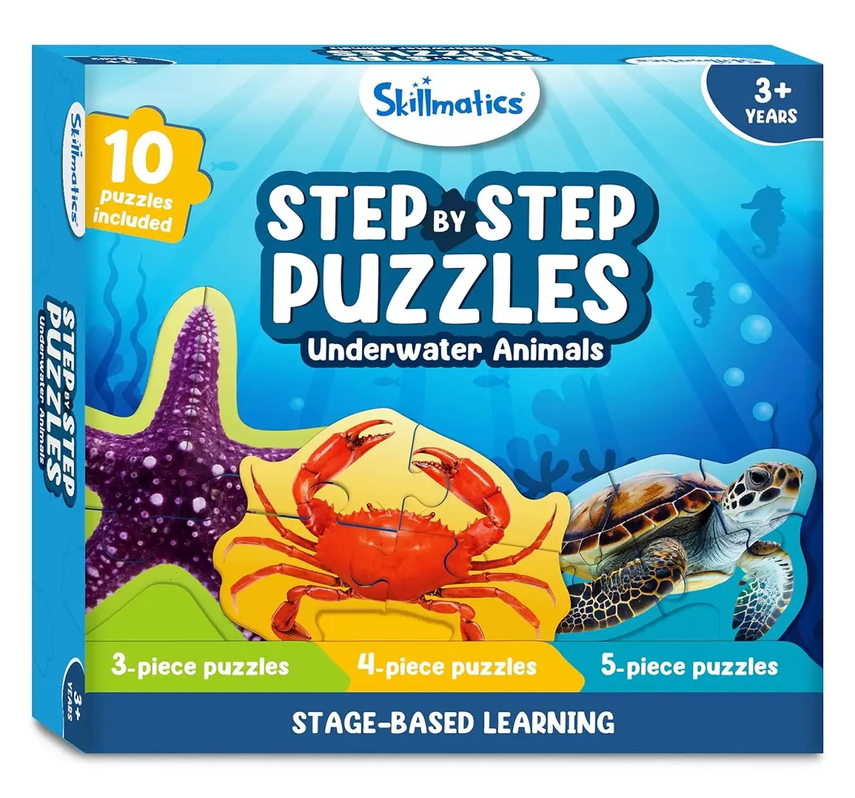 Skillmatics Step By Step Puzzle - 41 Piece Underwater Animal Jigsaw & Toddler Puzzles, 3Y+